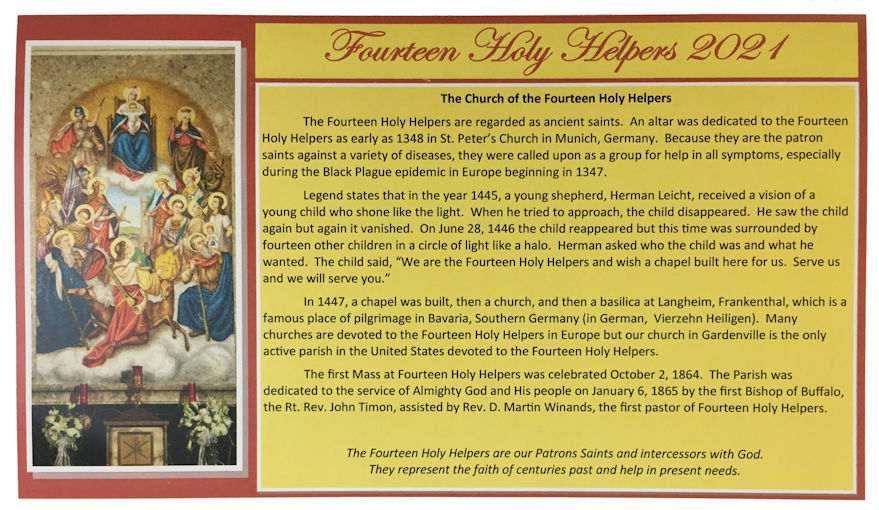 14 Holy Helpers 2021 Calendar cover